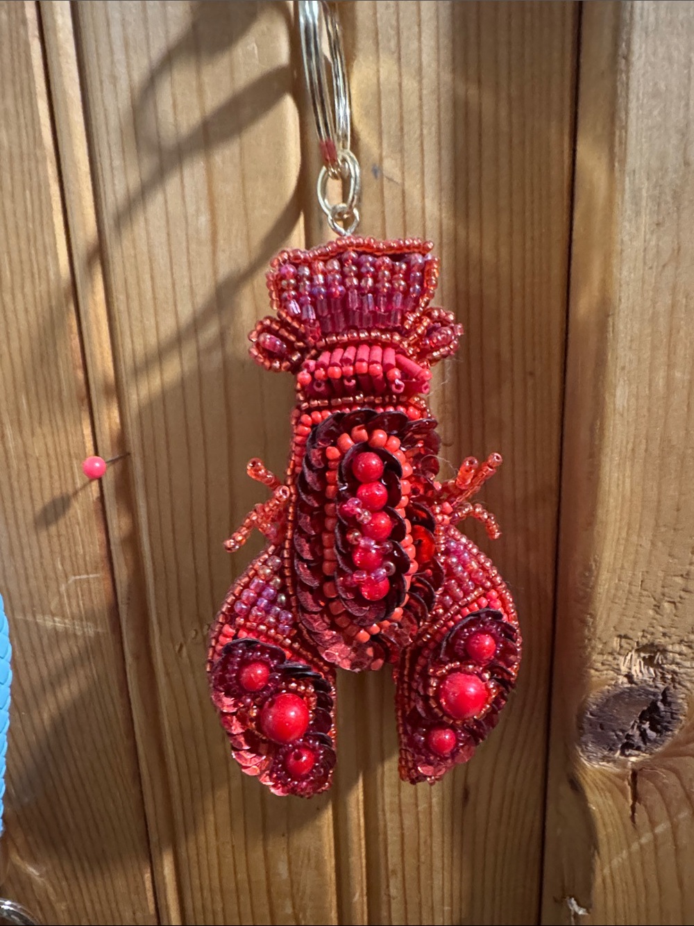 Abrand Red Beaded Lobster Bag Charm
